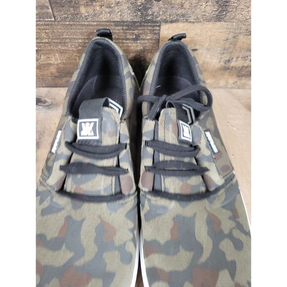 Supra Flow Low Top Men's 9.5 Camo Green anvas Shoes Sneaker Skater‎ Casual - Picture 2 of 8